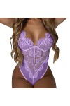 YLYY Body tendance pour femme - Lingerie sexy pour jeux de rôle - Rouge à carreaux en dentelle - Lingerie rouge pour femme - 