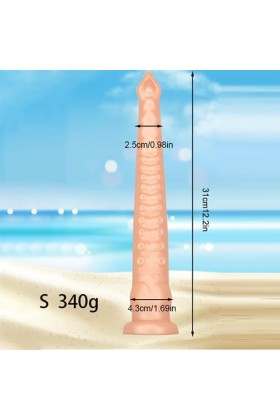 Flesh Pink Tentacle Granules Silicone Massage Tool, Taille Petite, 31cm, 340g
