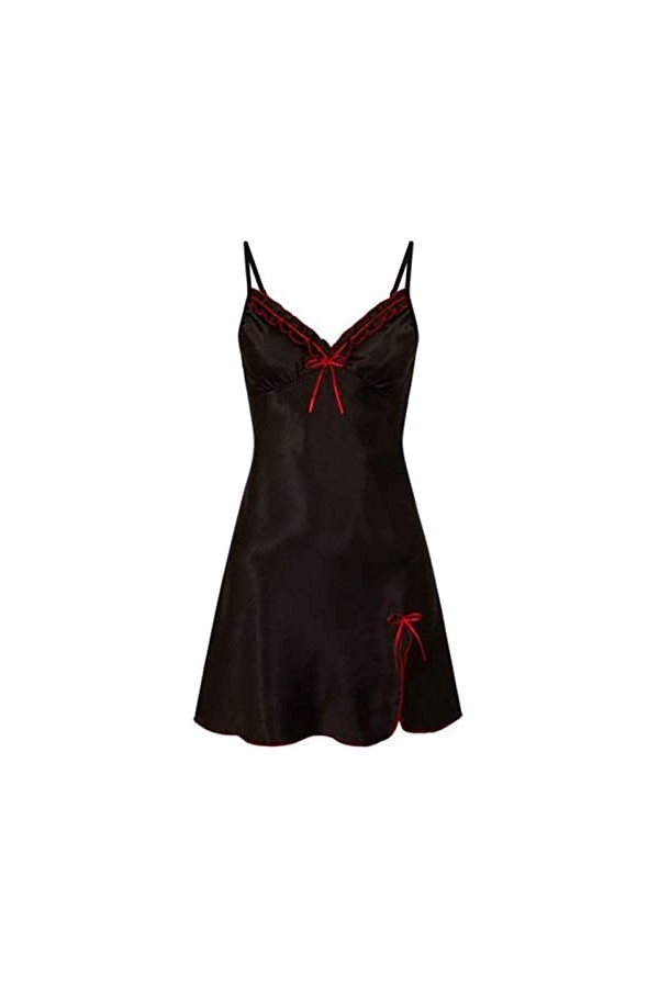 OKGD Vêtements sexy pour femmes, lingerie sexy, vêtements de nuit, jupe en satin, pyjama grande taille, violet foncé, L