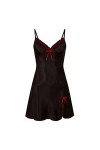 OKGD Vêtements sexy pour femmes, lingerie sexy, vêtements de nuit, jupe en satin, pyjama grande taille, violet foncé, L