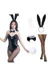 Fiamll Costume de lapin femme Cosplay Anime Femme Sakura Mai Halloween Sexy Costume, Noir , XL