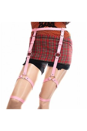 Punk Jarretière Punk Cuir Jambe Jarretière Ceinture Jambe Chaîne De Corps Mode Discothèque Bal Fête Chaîne De Corps Accessoir