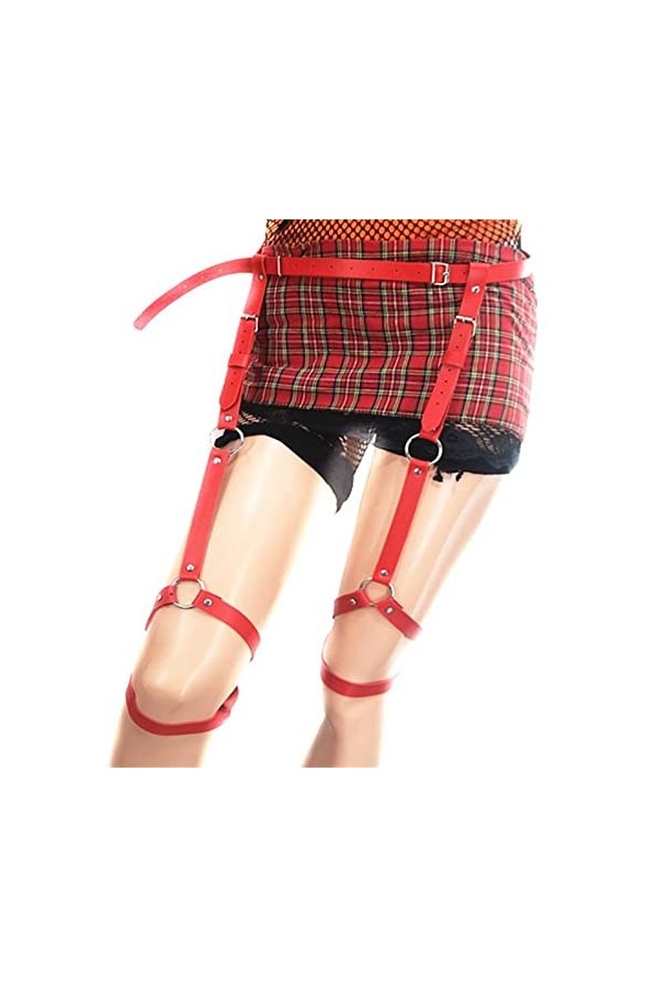 Punk Jarretière Punk Cuir Jambe Jarretière Ceinture Jambe Chaîne De Corps Mode Discothèque Bal Fête Chaîne De Corps Accessoir