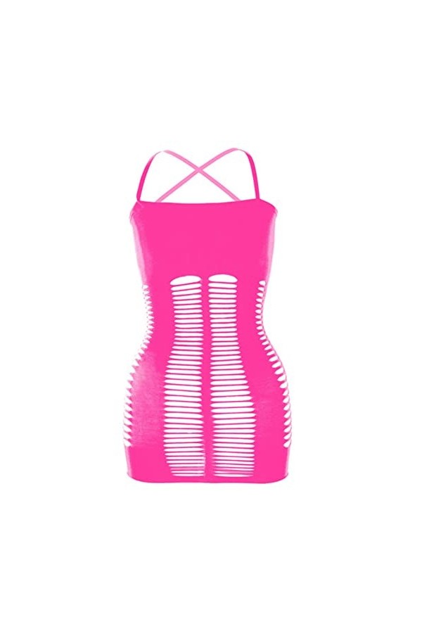 CHOUBAGUAI Lingerie féminine sac à bandoulière jupe filet vêtements sexy creusé mini robe femme body serré vêtements de nuit 