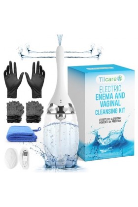 Kit de Lavement et Douche Vaginale par Tilcare - Douche Anale Electrique avec 3 Réglages de Vitesse et Télécommande - Lavemen