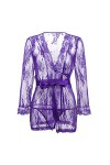 JUGUU Ensembles Sexys-6Xl Plus Size Lingerie Sexy Babydolls Robe Transparente-Violet_XL
