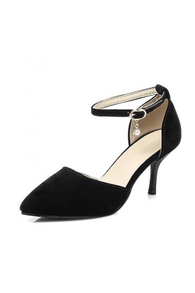 WOkismD 7CM / 2.75IN Chaussures dété à Talon Moyen pour Femmes Pointed Toe Party Daily Wear Robe de soirée Talons Hauts,Noir