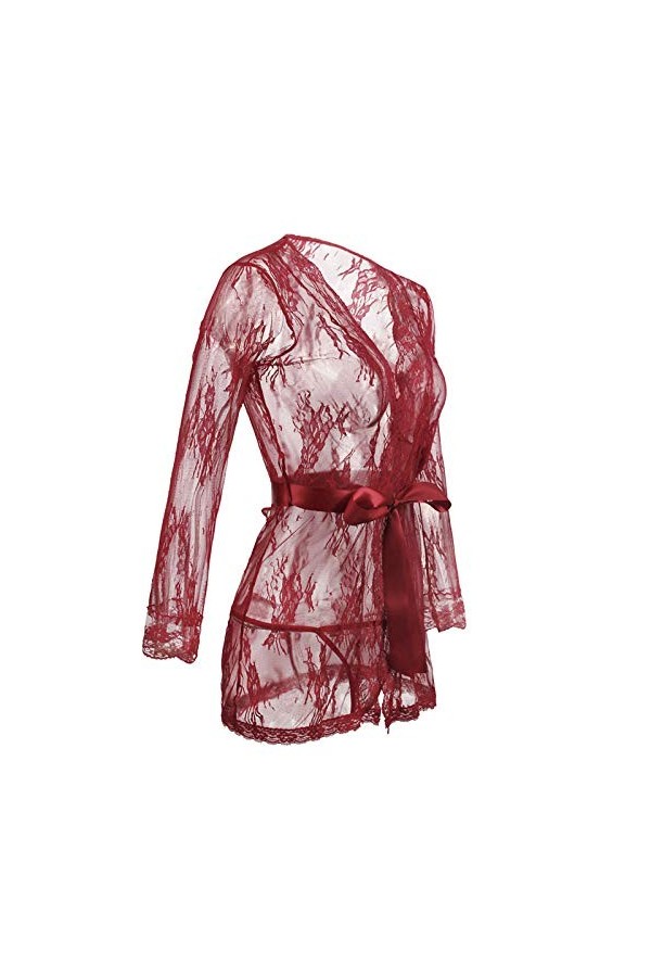 JUGUU Ensembles Sexys-6Xl Plus Size Lingerie Sexy Babydolls Robe Transparente-Violet_XL