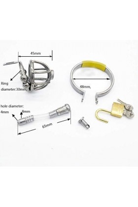 SEX-GONGZHU Cage de Fixation en Acier Inoxydable pour Hommes avec Cage antidérapante 48mm -A114