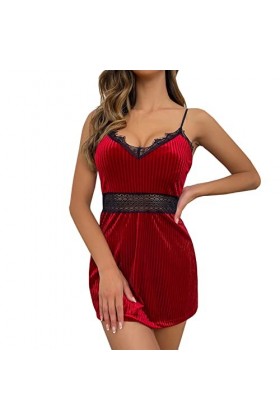 SUNMME Chemise de Nuit Sexy en Maille pour Femme, sous-vêtements, Peignoir, Cardigan à Volants, Pyjama, Lingerie Mignonne vi