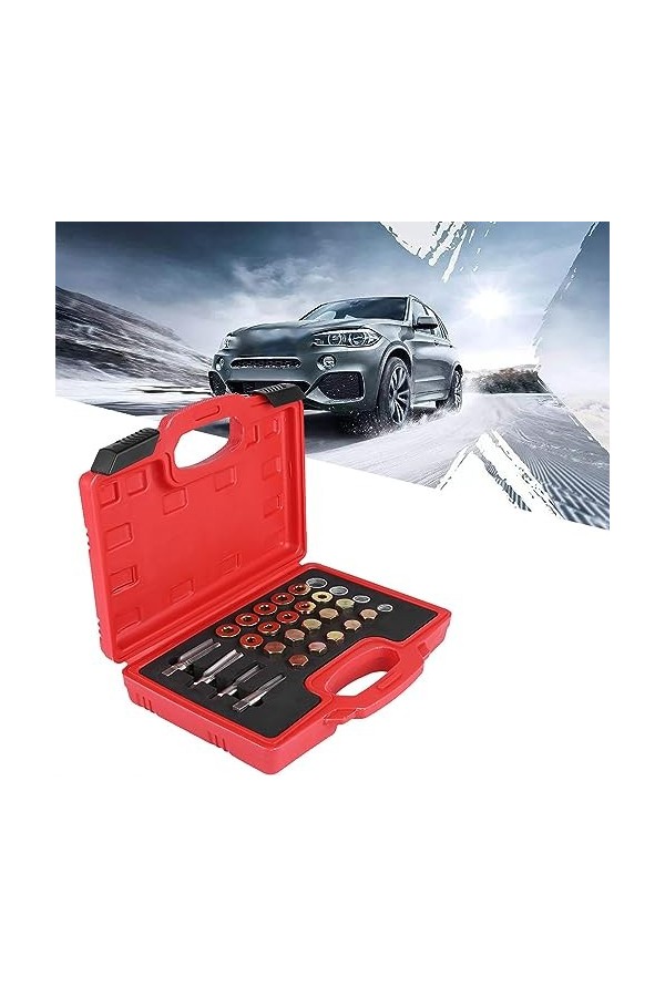 Outils de Réparation de Filetage de Carter dhuile, Kit dOutils de Bouchon de Vidange Automobile Haute Résistance