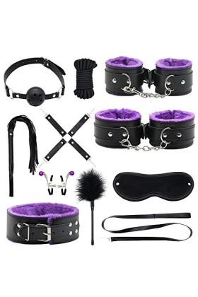 HytTer Ensemble de Sangles de Yoga Noires, Nylon Doux Et Confortable B-D-S-M, Adapté À Tous Les Types de Lits.