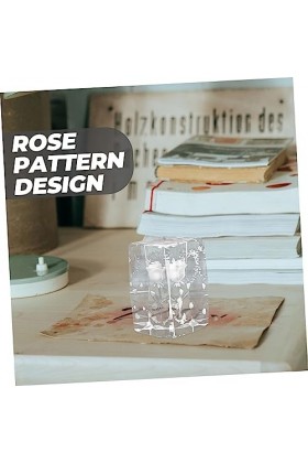 CLISPEED Ornements en Cristal Presse-papiers en Cristal De Fleur De Rose Figurines De Fleurs en Verre Stuffers Figurines De F