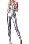 KRIDDR Catsuit Femme Wetlook Lingerie Sexy Pole Dance Faux Cuir Catsuit discothèques Performance Costume