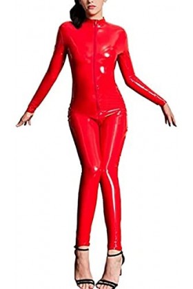 KRIDDR Catsuit Femme Wetlook Sexy Catsuit discothèque Performance Combinaison Faux Cuir Lingerie