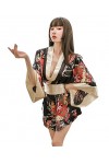 Robe kimono japonaise traditionnelle pour femme Yukata Costumes pyjama sexy cosplay - Rouge - Taille L