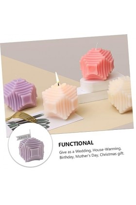 Gatuida 2 Pcs 3D Carré Bougie Bricolage Fabrication De Bougies Géométrique Bougie Décoration Chandelier Géométrie Bougie Mais
