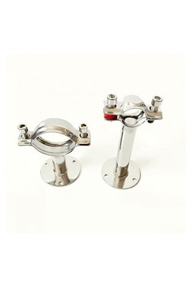 Matériau en acier inoxydable 70-76 mm 7,6 cm 76 mm Support de suspension de tuyau Clip de support avec plaque de base Acier i