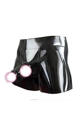 Latex Boxers Homme Latex Caleçons Shorts en Latex Noir Latex Slips sous-vêtement en Latex pour Homme L 
