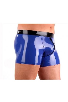 RVLAUGOAA Hommes Culottes en Latex Shorts en Latex Caleçons en Latex Boxers en Latex Slips en Latex sous-vêtements en Latex 