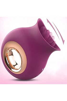 Vîbrátěur de Rose Fleur Langue Suceur Clitoridienne Double Mas-seur aspi-rateur vibromass-EUR Stimul-ateur