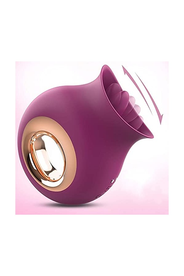 Vîbrátěur de Rose Fleur Langue Suceur Clitoridienne Double Mas-seur aspi-rateur vibromass-EUR Stimul-ateur