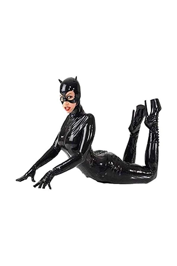 KRIDDR Catsuit Femme Wetlook Sexy en Cuir Verni Combinaison Moulante Lingerie boîtes de Nuit pôle Danse Costume