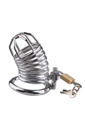 OusIka Cage À Rrous Fixes En Acier Inoxydable Pour Hommes Cage À Rrous Ancée Respirante Et Facile À Transporter Anneau de 50