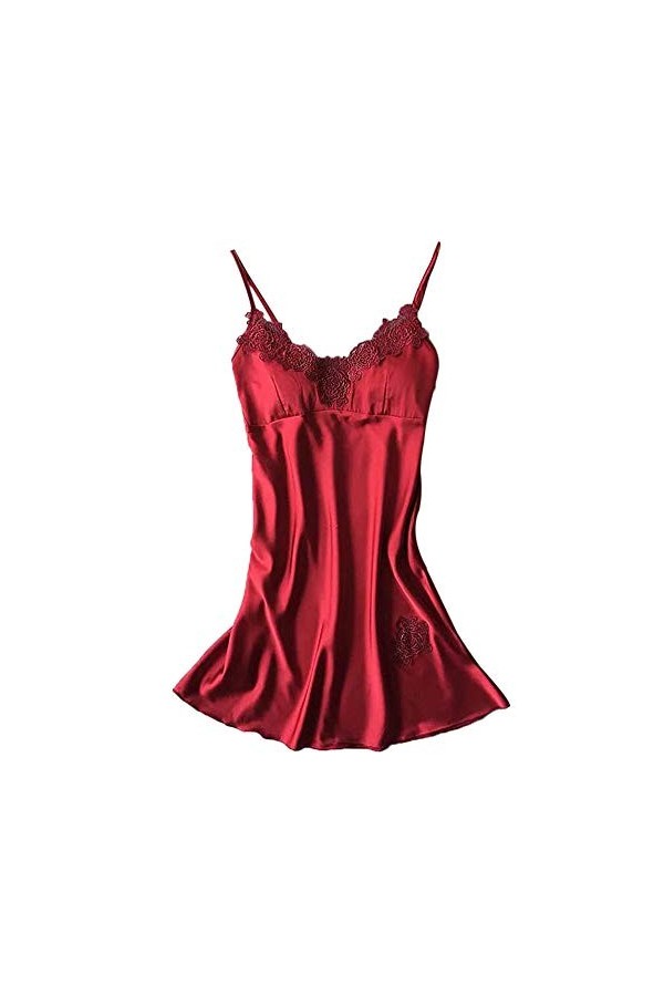Robe de nuit pour femme Sexy Col en V Chemise de nuit Mode Sexy Dentelle Sous-vêtements Robe Dormir Vêtements pour femmes Bre