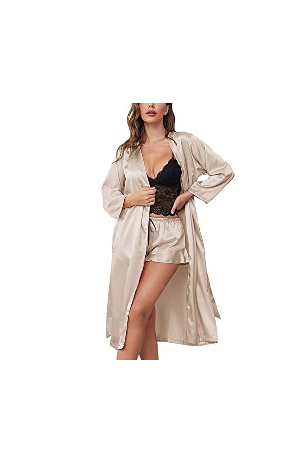 Vêtements de nuit pour femme - Col en V - Sous-jupon - Nuisette sexy - Coupe ajustée - Bretelles spaghetti - Vêtement de nuit