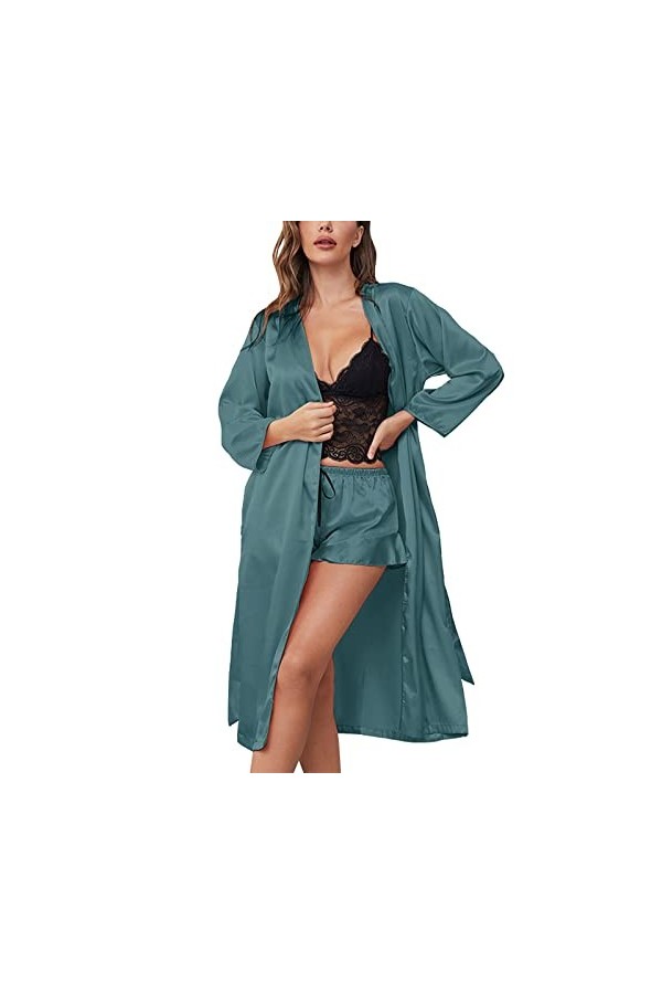 Vêtements de nuit pour femme - Col en V - Sous-jupon - Nuisette sexy - Coupe ajustée - Bretelles spaghetti - Vêtement de nuit