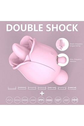 - DìḷĐò Gode Péņę Femme Stîmụlạtẹụr Póîńt Ġ Vîbrómásseurstimulation, Fleur, Avec 10 Vîbrátěurs de Massage Variables Étanches