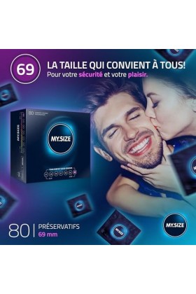 My.Size Lot de 80 préservatifs taille 7 69 mm
