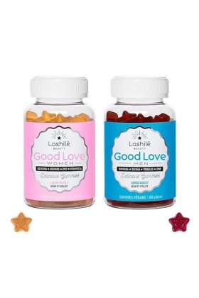 LASHILÉ BEAUTY - Compléments Alimentaires - Libido Boost Homme et Femme - Good Love Men et Women - Cure 1 mois - 2 X 60 Gummi