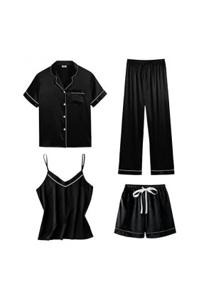 Pyjamas Femme Uni en Coton Sexy Chemise de Nuit Vêtements de Nuit Bandoulière Réglable Robe Respirant Sleepwear Vêtements de 