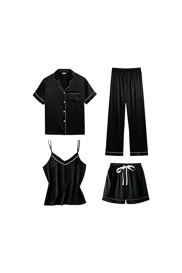 Pyjamas Femme Uni en Coton Sexy Chemise de Nuit Vêtements de Nuit Bandoulière Réglable Robe Respirant Sleepwear Vêtements de 
