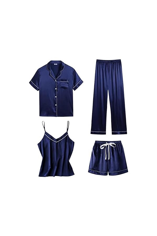 Pyjamas Femme Uni en Coton Sexy Chemise de Nuit Vêtements de Nuit Bandoulière Réglable Robe Respirant Sleepwear Vêtements de 