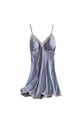 Vêtements de nuit pour femme - Col en V - Vêtement dintérieur - Pyjama - Jupe - Ensemble chemise de nuit pour femme - Bretel
