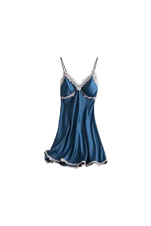 Vêtements de nuit pour femme - Col en V - Vêtement dintérieur - Pyjama - Jupe - Ensemble chemise de nuit pour femme - Bretel
