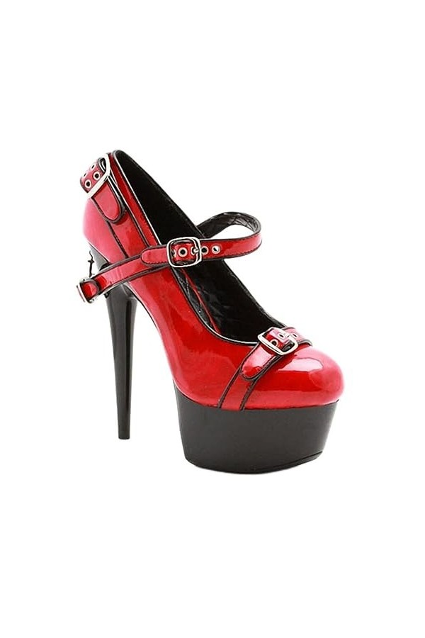 PROMI Talon Aiguille Talons Hauts 15cm Tête Ronde Bouche Peu Profonde Fond Épais Chaussures De Mode pour Femmes-Black||43