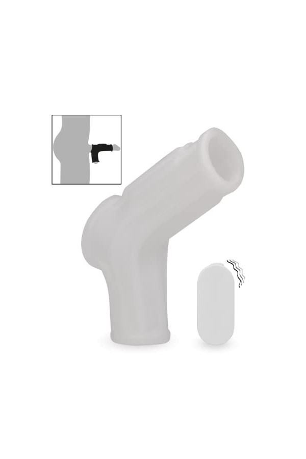 Manchon de pénis pour homme et testicules vibrant strié Everest - etui penien - extenseur prolongateur rallonge pénis