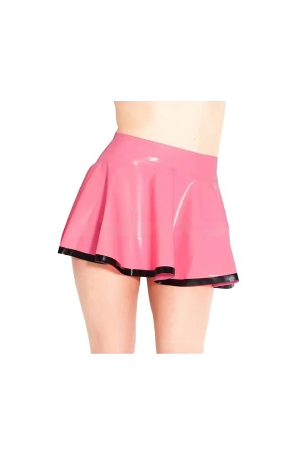 SUPERCH Jupe Latex Mini Jupe Jupe Latex Rose