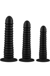 Grand jouet de massage en silicone liquide à fil circulaire en or et noir en 3 tailles,Noir,L