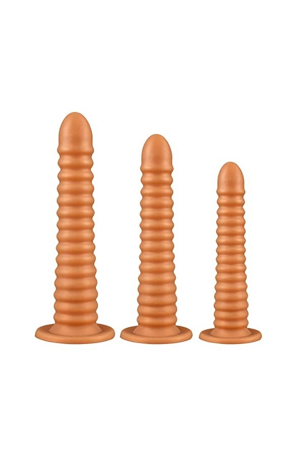 Grand jouet de massage en silicone liquide à fil circulaire en or et noir en 3 tailles,Noir,L