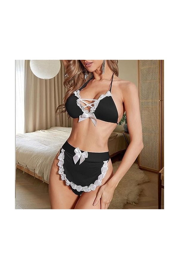 LKRSEEF Ecoliere Dress Adulte Sailor Babydoll Mini Tablier Bunny Girl Soubrette Érotique Uniforme Maid Hot Hard Robe Cosplay 