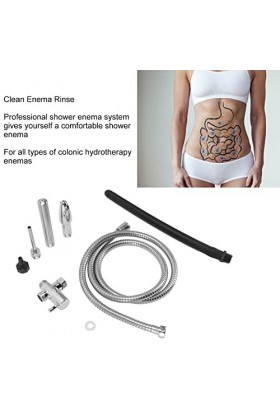TOPINCN Ensemble Anal de Tube de Lavement en Métal dacier Inoxydable de Système de Lavement de Douche de Ménage, Kit de Lave