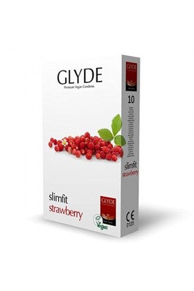 Glyde Ultra Slimfit Strawberry : 10 x 10 préservatifs vegans étroits, offre spéciale !