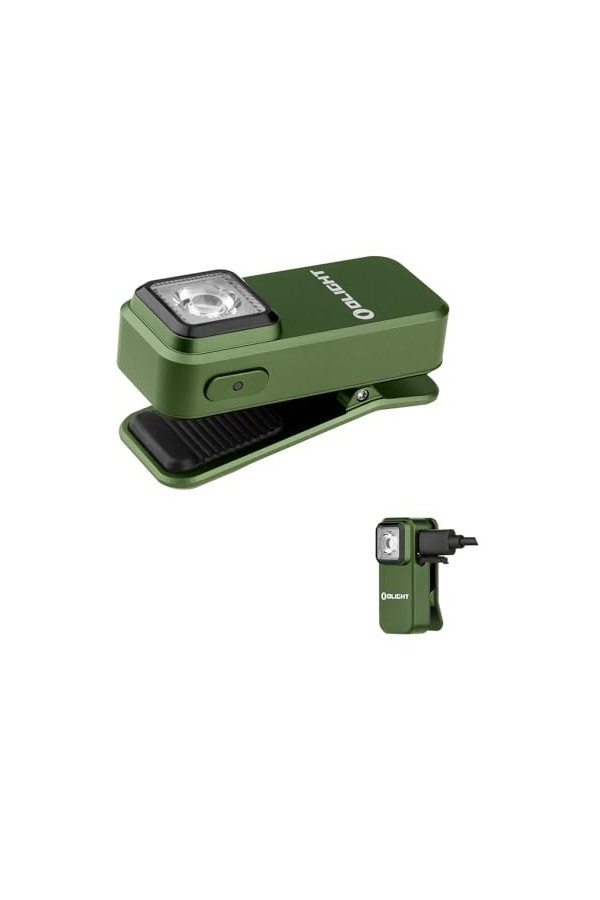 Olight Oclip Cuivre Rouge et Blanche Lampe à Pince 300lm Rechargeable avec Aspiration Magnétique et Trou de Suspension IPX5 É