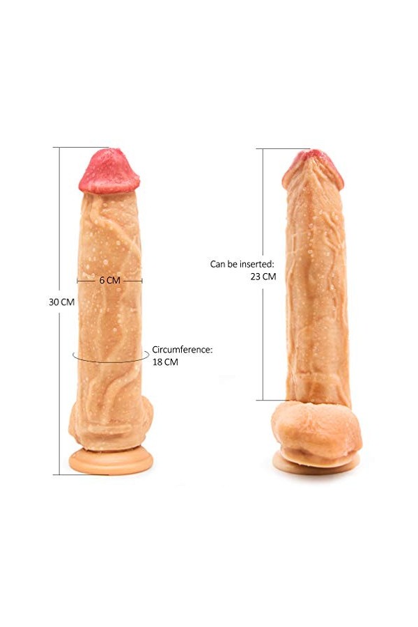 Gódéś Femme Débutánt Ġodé Aňale pour Homme Ventouse Réalîste Gódeṃichéts Ġod Silicone Souple,7.08in 5WA