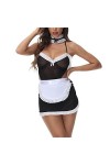 LKRSEEF Soubrette Costume Femme Maid Sexy Jeu Tablier Secrétaire Ecoliere Coquine Hot Dress Hot Hard Érotique Outfit Mini Rob